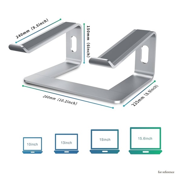 Laptop Stand • Compatible with Laptops from 10 to 15” • Silver • EUC - Picture 3 of 12